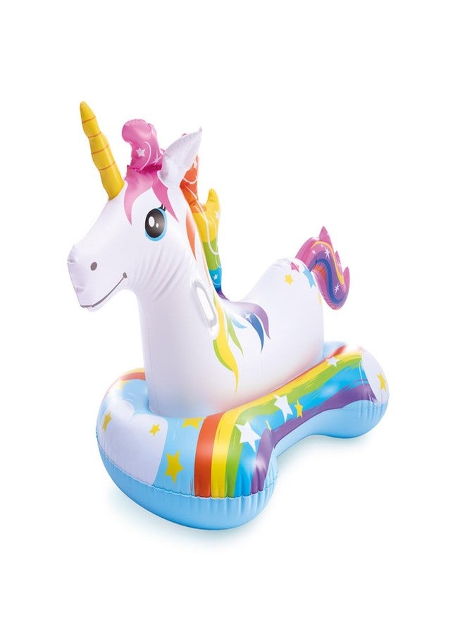 VWretails Inflatable Ride-On Swim Float for Kids, Childrens & Adults. Summer Fun Beach Floatie Perfect for Summer Water Adventures of Age 3+ (Magical Unicorn Rid-On) - Image 1